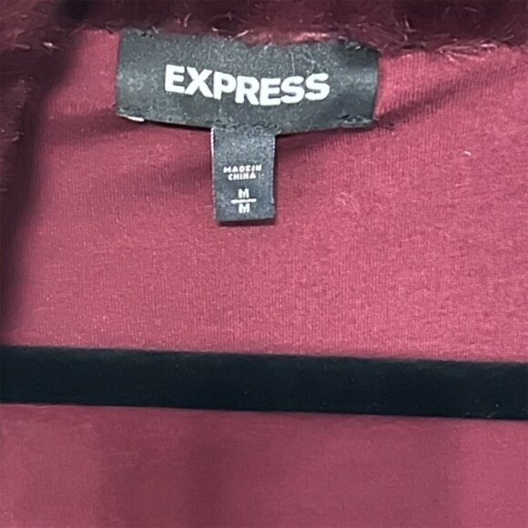 Chic Faux Fur Jacket - Burgundy (Medium) - Picture 5 of 5